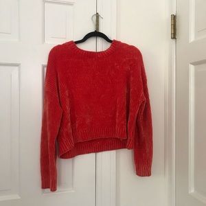 UO Bright Orange Silence + Noise Crop Top Sweater
